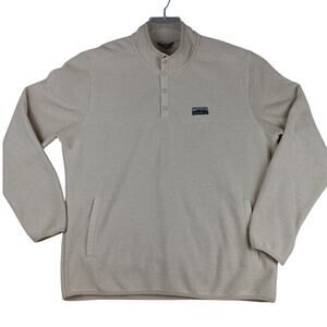 Eddie Bauer Sweater Fleece Quarter‎ Snap Mens XL Oatmeal Mock Neck Layer Hiking